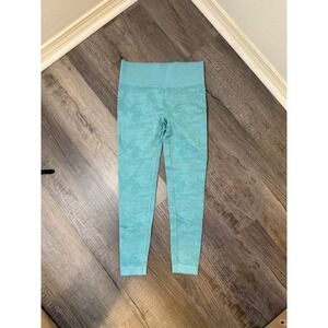Gymshark Adapt Camo Seamless Leggings Teal Blue Aqua High Waisted Medium